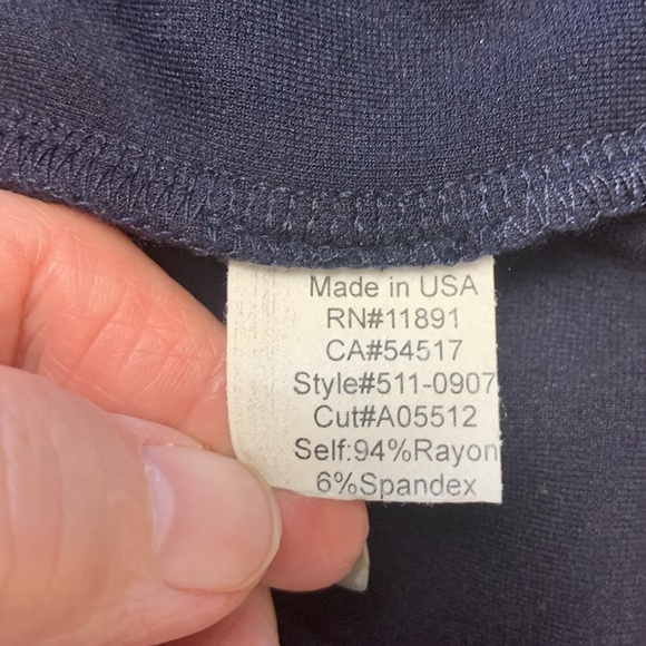 Anthropologie Bailey 44 Navy Blue Dress w Stretch, Faux Leather Upper - Picture 11 of 14